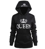 High Quality Sweashirt Men Women Couple Hoodies Spring Autumn Black Graphic Lover's Interlocking Fingers Hand Print Pullovers - A Woman Knows Best