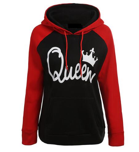 High Quality Sweashirt Men Women Couple Hoodies Spring Autumn Black Graphic Lover's Interlocking Fingers Hand Print Pullovers - A Woman Knows Best