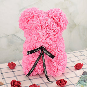 Nice Valentines Day Gift 25cm Red Rose Bear Rose Flower Artificial Decoration Christmas Gifts Women Valentines Gift Home Decor - A Woman Knows Best