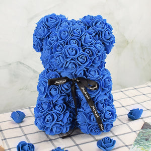 Nice Valentines Day Gift 25cm Red Rose Bear Rose Flower Artificial Decoration Christmas Gifts Women Valentines Gift Home Decor - A Woman Knows Best
