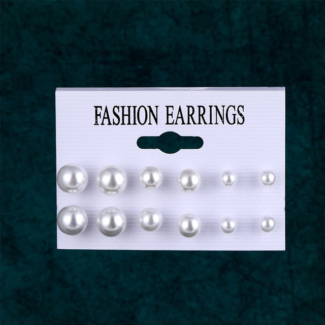 EN 12 Pairs Flower Women'S Earrings Set Pearl Crystal Stud Earrings Boho Geometric Tassel Earrings For Women 2020 Jewelry Gift - A Woman Knows Best