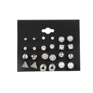 EN 12 Pairs Flower Women'S Earrings Set Pearl Crystal Stud Earrings Boho Geometric Tassel Earrings For Women 2020 Jewelry Gift - A Woman Knows Best