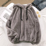 Autumn Winter Coats Soild Sweet Hooded Women Harajuku Loose Casual Warm Hoodies Ladies Fleece Flannel Pullover Female Sweatshirt - A Woman Knows Best