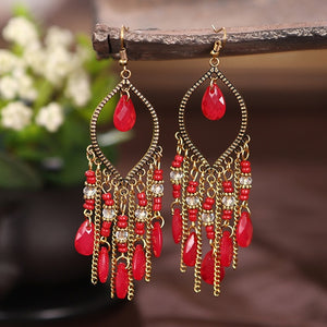 Classic Vintage Women's Corful Crystal Beads Long Tassel Earrings 2020 Fashion Jewelry Bohemia Wedding Earrings Hangers - A Woman Knows Best