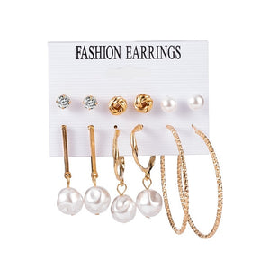 12 Pairs/Set Women's Earrings Set Stud Earrings For Women Bohemian Fashion Jewelry Vintage Geometric Crystal Pearl Earrings 2020 - A Woman Knows Best