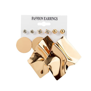 12 Pairs/Set Women's Earrings Set Stud Earrings For Women Bohemian Fashion Jewelry Vintage Geometric Crystal Pearl Earrings 2020 - A Woman Knows Best