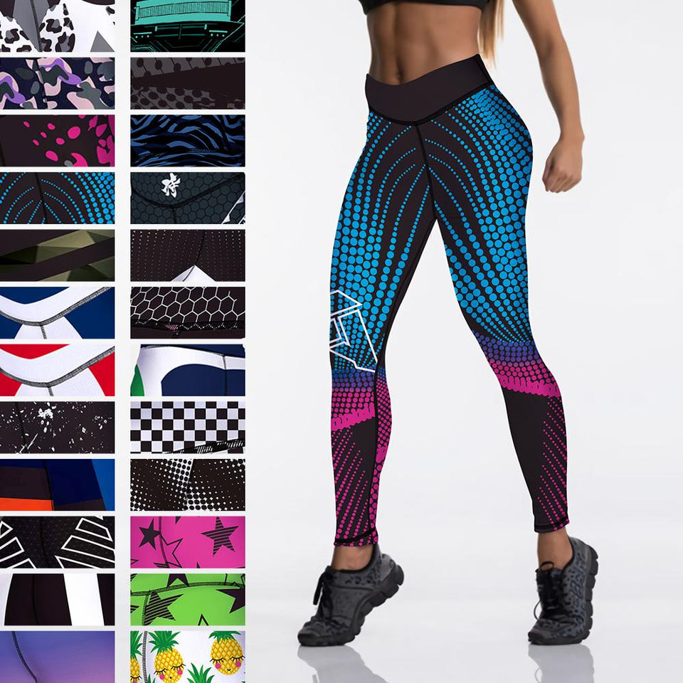 Qickitout 12%spandex Sexy High Waist Elasticity Women Digital Printed Leggings Push Up Strength Pants - A Woman Knows Best
