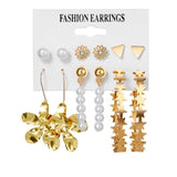 EN 12 Pairs Flower Women'S Earrings Set Pearl Crystal Stud Earrings Boho Geometric Tassel Earrings For Women 2020 Jewelry Gift - A Woman Knows Best