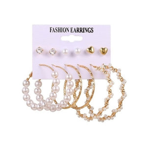 EN 12 Pairs Flower Women'S Earrings Set Pearl Crystal Stud Earrings Boho Geometric Tassel Earrings For Women 2020 Jewelry Gift - A Woman Knows Best