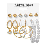 FNIO Women's Earrings Set Pearl Earrings For Women Bohemian Fashion Jewelry 2020 Geometric Crystal Heart Stud Earrings - A Woman Knows Best