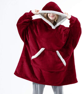 Oversized Hoodie Blanket With Sleeves Sweatshirt Plaid Winter Fleece Hoody Women Pocket Female Hooded Sweat Oversize Femme - A Woman Knows Best