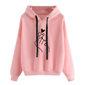 Women Sweatshirt And Hoody Ladies Hooded Love Printed Casual Pullovers Girls Long Sleeve Spring Autumn Winter Striped Plus Size - A Woman Knows Best