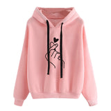 Women Sweatshirt And Hoody Ladies Hooded Love Printed Casual Pullovers Girls Long Sleeve Spring Autumn Winter Striped Plus Size - A Woman Knows Best