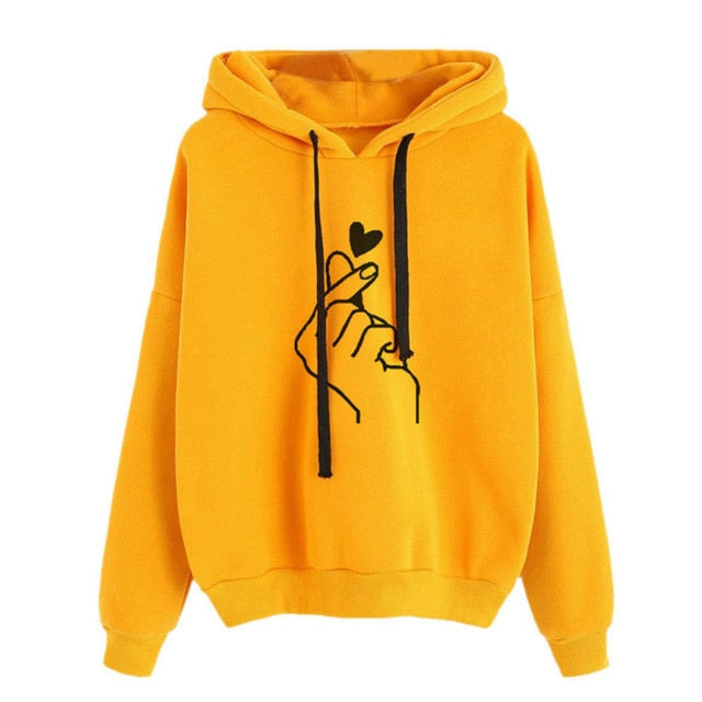 Women Sweatshirt And Hoody Ladies Hooded Love Printed Casual Pullovers Girls Long Sleeve Spring Autumn Winter Striped Plus Size - A Woman Knows Best