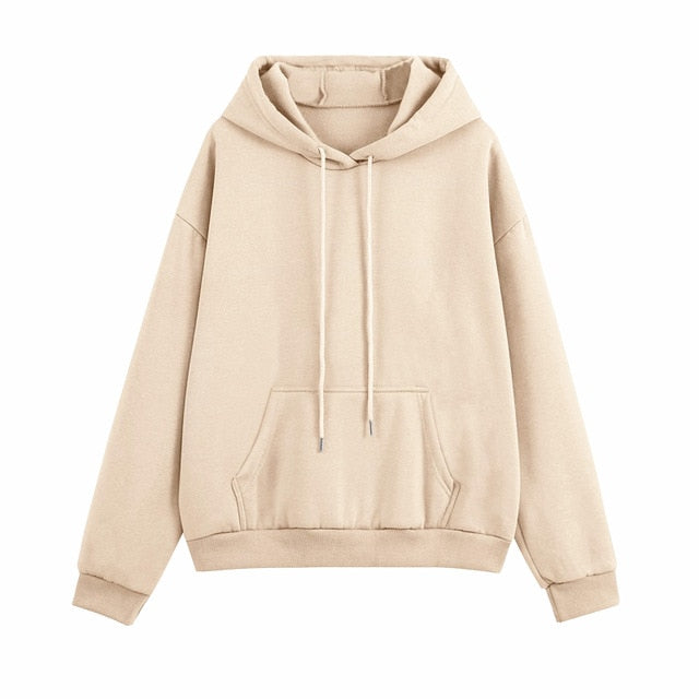Hoodie 2 Pieces Set Women Autumn Solid Oversized Sweatshirt Set Casual Long Sleeve Fleece Tops Long Pants Tracksuit Suit Outfits - A Woman Knows Best