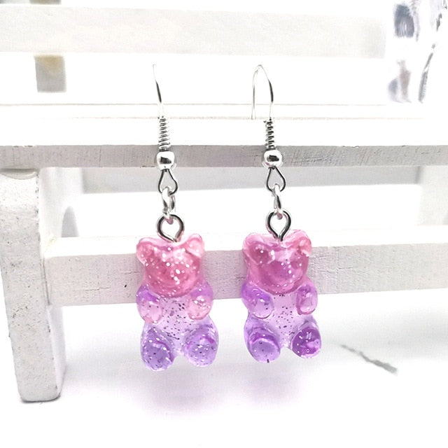1 Pair of Cute Resin Gummy Bear Earrings Women's 33 Colors Candy Animal  Girl Jewelry Gift Pendant - A Woman Knows Best