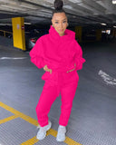 2021 Winter Two Piece Set Women Fleece Long Sleeve Top Hoodie Sweatshirts Sweatpants Pants Jogging Femme Hoodies Tracksuits - A Woman Knows Best