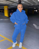 2021 Winter Two Piece Set Women Fleece Long Sleeve Top Hoodie Sweatshirts Sweatpants Pants Jogging Femme Hoodies Tracksuits - A Woman Knows Best