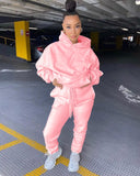 2021 Winter Two Piece Set Women Fleece Long Sleeve Top Hoodie Sweatshirts Sweatpants Pants Jogging Femme Hoodies Tracksuits - A Woman Knows Best