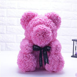 40cm Bear Of Roses with Box Artificial Flowers Teddy Rose Bears Wedding New Year Christmas Valentine Gift Dropshipping - A Woman Knows Best