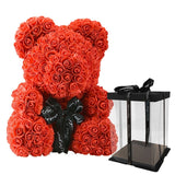 40cm Bear Of Roses with Box Artificial Flowers Teddy Rose Bears Wedding New Year Christmas Valentine Gift Dropshipping - A Woman Knows Best