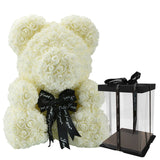 40cm Bear Of Roses with Box Artificial Flowers Teddy Rose Bears Wedding New Year Christmas Valentine Gift Dropshipping - A Woman Knows Best