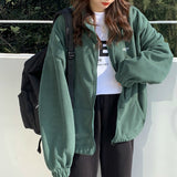 Hoodies Women Zip-up Turn-down Collar Printed Pocket Long Sleeve Korean Style New Trendy Casual BF Ulzzang Harajuku Womens Daily - A Woman Knows Best