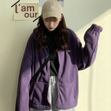 Hoodies Women Zip-up Turn-down Collar Printed Pocket Long Sleeve Korean Style New Trendy Casual BF Ulzzang Harajuku Womens Daily - A Woman Knows Best