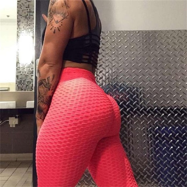 2021 Sexy Yoga Pants Fitness Sports Leggings Jacquard Sports Leggings Female Running Trousers High Waist Yoga Tight Sports Pants - A Woman Knows Best