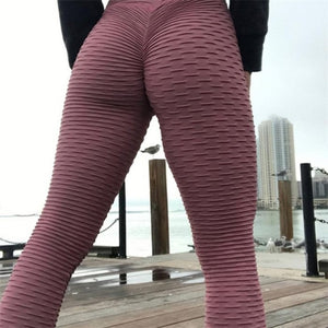 2021 Sexy Yoga Pants Fitness Sports Leggings Jacquard Sports Leggings Female Running Trousers High Waist Yoga Tight Sports Pants - A Woman Knows Best