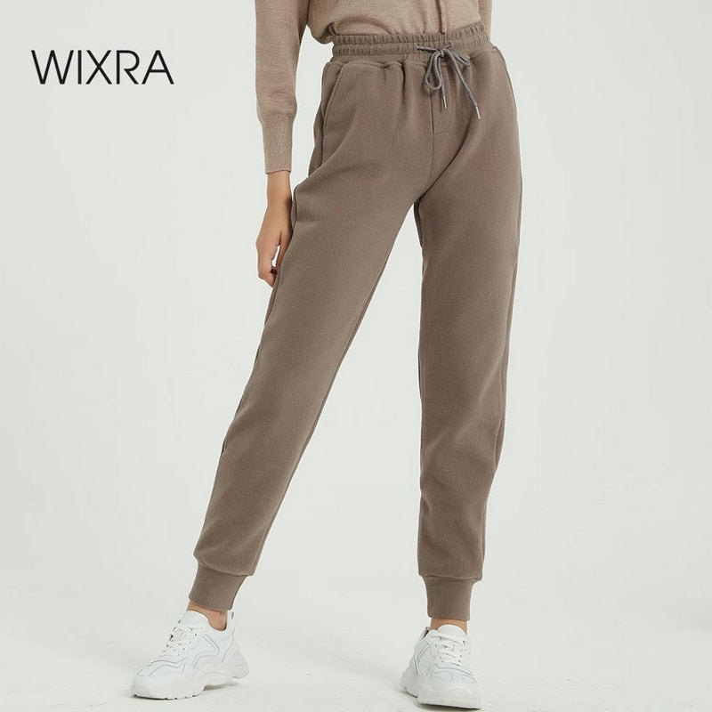 Wixra Women Casual Velvet Pants Winter Lady's Thick Wool Pants Women's Clothing Lace-up Long Trousers - A Woman Knows Best