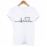 Harajuku Heart Print T Shirt Women Short Sleeve O Neck Loose Tshirt 2020 Summer Tee Tops Short Sleeve Female Camisetas Mujer - A Woman Knows Best