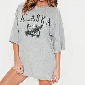Fashion women's cotton Stand collar half zipper letter printing long sleeve sweatshirts Vintage Grey casual loose sweatshirt - A Woman Knows Best