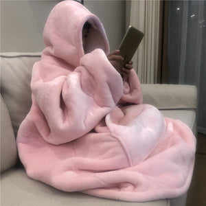 Winter Warm TV Sofa Blanket with Sleeves Fleece Pocket Hooded Weighted Blanket Adults Kids Oversized Sweatshirt Blanket for Bed - A Woman Knows Best