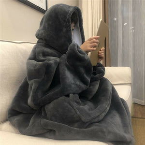 Winter Warm TV Hooded Blankets Sofa Cozy Coral Fleece Hoodie Blanket Adults Kids Bathrobe Weighted Blanket with Sleeves Outwears - A Woman Knows Best