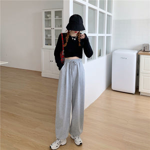 HOUZHOU Gray Sweatpants for Women 2020 Autumn New Baggy Pants Women Fashion Women Sports Pants Balck Trousers Jogger Streetwear - A Woman Knows Best